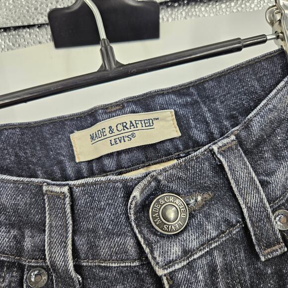 Levi's Made and Crafted Mens Jeans Black Washed Distressed Needle Narrow Size 28 - Picture 3 of 8